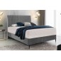 Ensemble lit + sommier + matelas tissu velours gris - 180x200 cm- BLASIO de VENESETTI