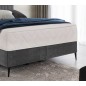 Ensemble lit + sommier + matelas tissu velours gris foncé - 160x200 cm - BLASIO de VENESETTI