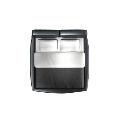 Lit en cuir italien de luxe PRESTIGIO, noir et blanc, 180x200