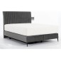Ensemble lit + sommier + matelas tissu velours gris foncé - 180x200 cm- BLASIO de VENESETTI