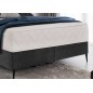 Ensemble lit + sommier + matelas en tissu velours anthracite - 140x200 cm - BLASIO de VENESETTI