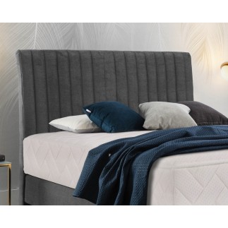 Ensemble lit + sommier + matelas tissu velours anthracite - 180x200 cm- BLASIO de VENESETTI