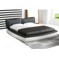 Lit en cuir italien de luxe PRESTIGIO, noir et blanc, 140x190