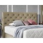 Ensemble lit + sommier + matelas - velours beige - 180x200 cm - CORSICA