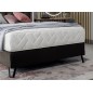 Ensemble lit + sommier + matelas - velours chocolat - 140x200 cm - CORSICA
