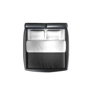 Lit en cuir italien de luxe PRESTIGIO, noir et blanc