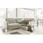 Canapé d'angle convertible en velours beige luxe 3-4 places LORO, angle gauche (vu de face)