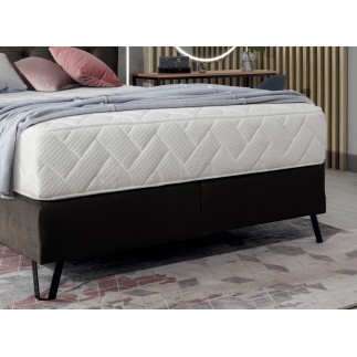 Ensemble lit + sommier + matelas - velours choco - 160x200 cm - CORSICA