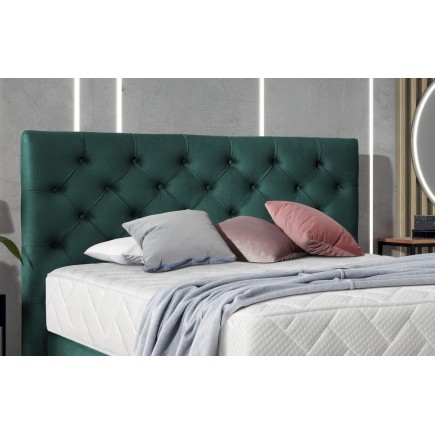 Ensemble lit + sommier + matelas - velours vert foncé - 140x200 cm - CORSICA