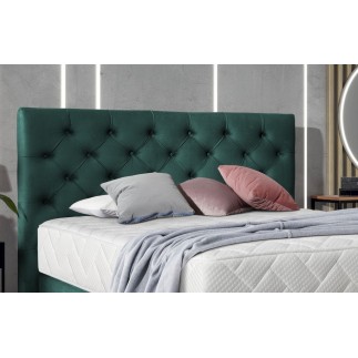 Ensemble lit + sommier + matelas - velours vert foncé - 160x200 cm - CORSICA