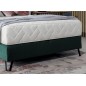 Ensemble lit + sommier + matelas - velours vert foncé - 160x200 cm - CORSICA