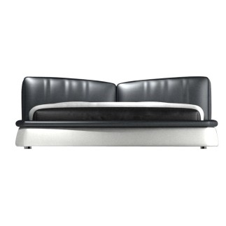 Lit en cuir italien de luxe PRESTIGIO, noir et blanc
