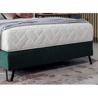 Ensemble lit + sommier + matelas - velours vert foncé - 180x200 cm - CORSICA