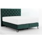 Ensemble lit + sommier + matelas - velours vert foncé - 180x200 cm - CORSICA