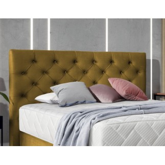 Ensemble lit + sommier + matelas - velours cuivre - 140x200 cm - CORSICA