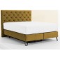Ensemble lit + sommier + matelas - velours cuivre - 140x200 cm - CORSICA