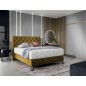 Ensemble lit + sommier + matelas - velours cuivre - 140x200 cm - CORSICA