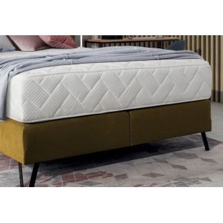 Ensemble lit + sommier + matelas - velours cuivre - 160x200 cm - CORSICA