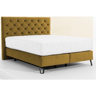 Ensemble lit + sommier + matelas - velours cuivre - 180x200 cm - CORSICA