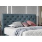 Ensemble lit + sommier + matelas - velours bleu reflet vert - 140x200 cm - CORSICA