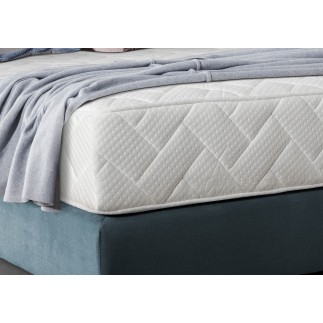 Ensemble lit + sommier + matelas - velours bleu reflet vert - 140x200 cm - CORSICA