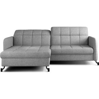 Canapé d'angle convertible en tissu GRIS luxe 3-4 places LORO