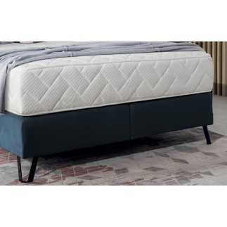 Ensemble lit + sommier + matelas - velours bleu foncé - 160x200 cm - CORSICA