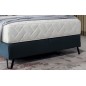 Ensemble lit + sommier + matelas - velours bleu foncé - 180x200 cm - CORSICA