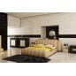 Lit design en cuir italien de luxe SPLENDIDE, beige, 140x190