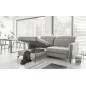 Canapé d'angle convertible en tissu GRIS luxe 3-4 places LORO, angle gauche (vu de face)