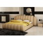 Lit design en cuir italien de luxe SPLENDIDE, beige, 160x200