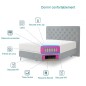 Ensemble lit + sommier + matelas - velours gris - 180x200 cm - CORSICA