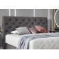 Ensemble lit + sommier + matelas - velours gris foncé - 160x200 cm - CORSICA