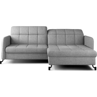 Canapé d'angle convertible en tissu GRIS luxe 3-4 places LORO