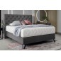 Ensemble lit + sommier + matelas - velours gris foncé - 180x200 cm - CORSICA