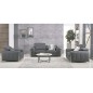 Ensemble Canapé 3 places et 2 places et fauteuil 1 place en cuir italien buffle LUXY, gris foncé