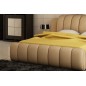 Lit design en cuir italien de luxe SPLENDIDE, beige, 180x200