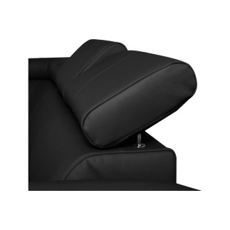 - Canapé d'angle en cuir italien de luxe 5 places ASTRA, noir, angle gauche