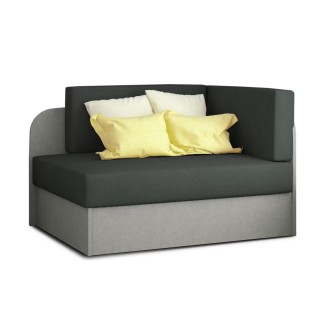 Canapé convertible 2 places moderne en tissu Gris foncé / Gris clair