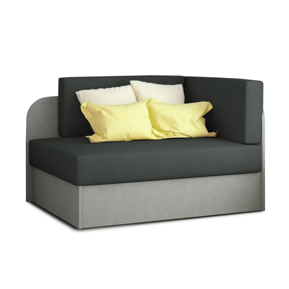 Canapé convertible 2 places moderne en tissu Gris foncé / Gris clair, coffre, ROSEN Canapé convertible 2 places moderne en tissu Gris foncé / Gris clair, coffre, ROSEN