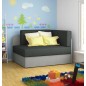 Canapé convertible 2 places moderne en tissu Gris foncé / Gris clair, coffre, ROSEN Canapé convertible 2 places moderne en tissu Gris foncé / Gris clair, coffre, ROSEN