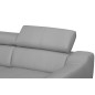 Canapé d'angle en cuir italien de luxe 5 places ASTRA, gris clair, angle gauche