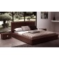 Lit design en cuir italien de luxe NATURA, chocolat, 160x200