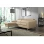 Canapé d'angle en cuir italien de luxe 5 places ASTRA, beige, angle gauche