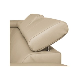 Canapé d'angle en cuir italien de luxe 5 places ASTRA, beige, angle gauche