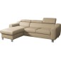 Canapé d'angle en cuir italien de luxe 5 places ASTRA, beige, angle gauche