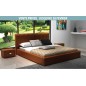 Lit design en cuir italien de luxe NATURA, marron, 140x190