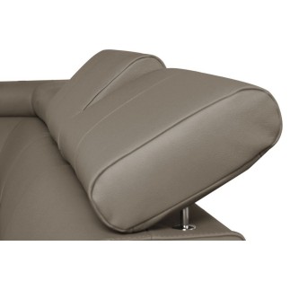 Canapé d'angle en cuir italien de luxe 5 places ASTRA, taupe, angle gauche