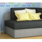 Canapé convertible 2 places moderne en tissu Gris foncé / Gris clair, coffre, ROSEN Canapé convertible 2 places moderne en tissu Gris foncé / Gris clair, coffre, ROSEN
