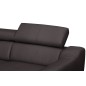 - Canapé d'angle en cuir italien de luxe 5 places ASTRA, chocolat, angle gauche
